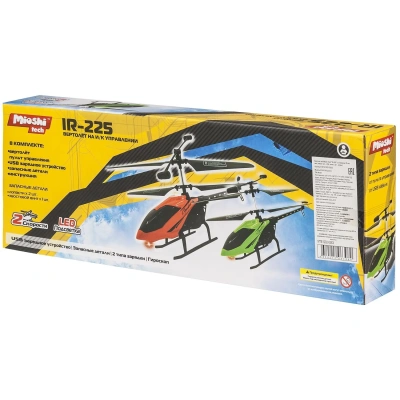 Вертолёт и/к Mioshi Tech «IR-225» (3,5 канала, 25 см, свет, аккум. бат., USB, запас. дет., зелен.)