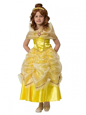 Карнавальный костюм для девочки "Принцесса Белль" (Платье, перчатки) р.146-76