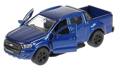 Машина металл FORD Ranger пикап синий 12см, открыв. двери, инерц. в кор. Технопарк 