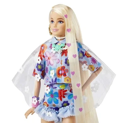 Barbie Экстра в цветочном платье