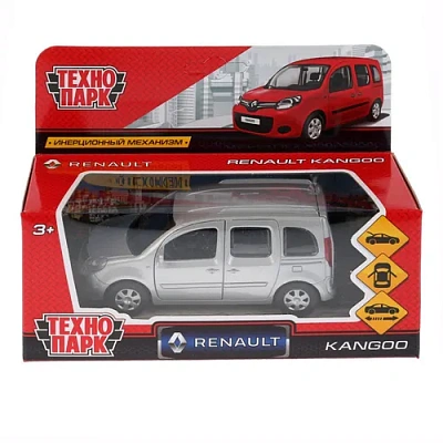 ТМ Технопарк. Машина металл "RENAULT KANGOO" 12см, открыв. двери, инерц., СЕРЕБР.