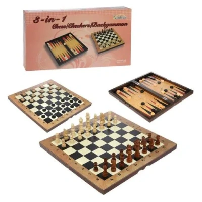Игра настольная 3в1, в комплекте игровое поле , шахматы, шашки-нарды, кости