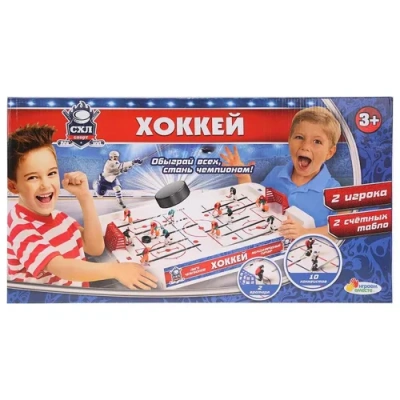 ИГРА НАСТОЛЬНАЯ «ИГРАЕМ ВМЕСТЕ» ХОККЕЙ В РУСС. КОР. 54х29СМ