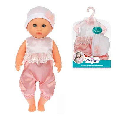 Одежда для кукол 38-43см, комбинезон с шапочкой "Кружева"
