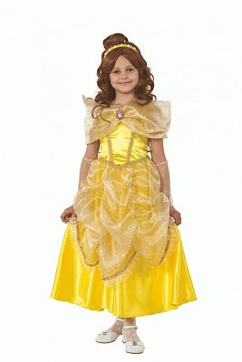 Карнавальный костюм для девочки "Принцесса Белль" (Платье, перчатки) р.134-68