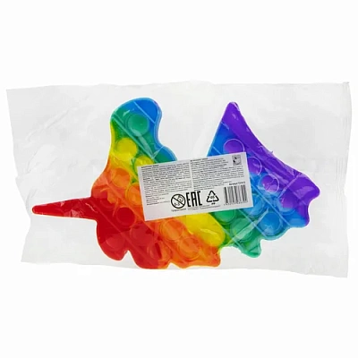 Игрушка-антистресс вечная пупырка, единорог 20х1,5см, радужный 