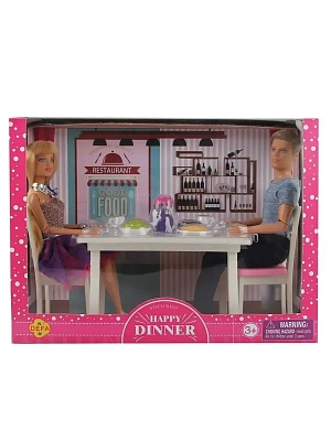 Набор кукол DEFA Lucy "Ужин в кафе" (2 шт., 29 см, стол, аксесс., в ассорт.)