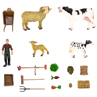 Набор фигурок животных серии "На ферме": Ферма игрушка, 19 фигурок домашних животных (кор