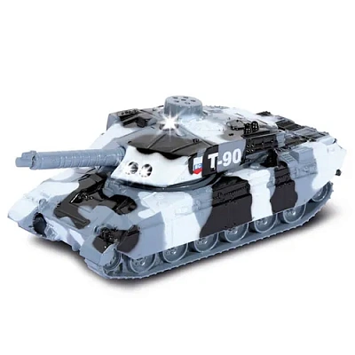 ТЕХНОПАРК Танк, металл. свет+звук, инерц, башня вращается.