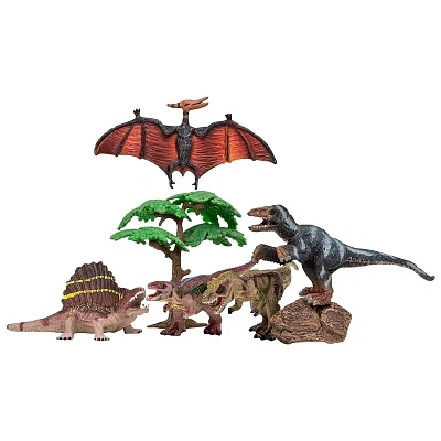 Динозавры и драконы для детей серии "Мир динозавров": птеродактиль, диметродон, тираннозавр
