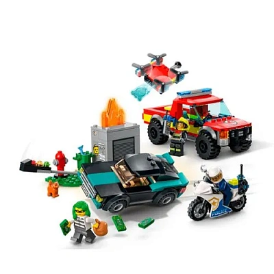 Конструктор LEGO CITY Fire Пожарная бригада и полицейская погоня