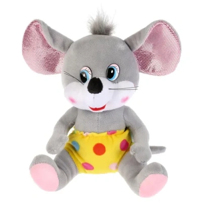 Игрушка мягкая Мышь в желтых штанишках, 18см, без чипа в пак. Мульти-пульти