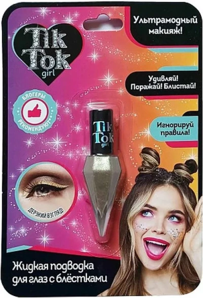 Подводка для глаз с блёстками, цвет: белый TIK TOK GIRL