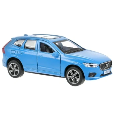 Машина металл VOLVO xc60 r-design матовый синий 12 см, двери, багаж, в кор. Технопарк