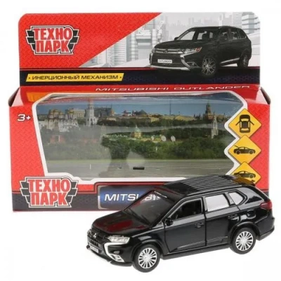 Машина металл «MITSUBISHI OUTLANDER» 12см, открыв. двери, инерц, черный в кор Технопарк