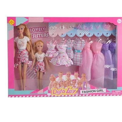 Игровой набор с куклами DEFA Lucy "Гардероб сестрёнок"