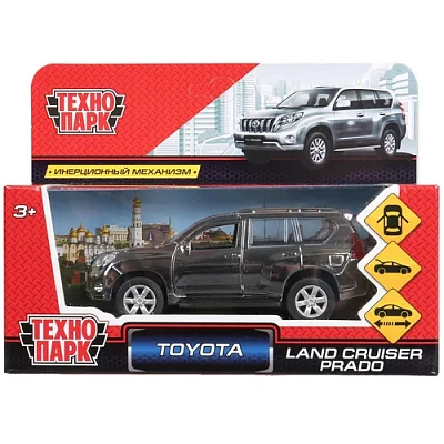 Машина металл "TOYOTA PRADO" 12см, открыв. двери, инерц, СЕРЕБРИСТЫЙ в кор. Технопарк