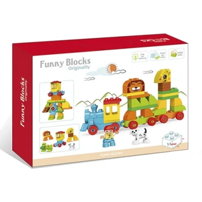 Конструктор KIDS HOME TOYS «Паровоз с животными» (50 дет.)