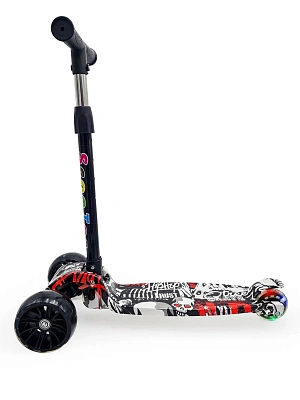 Самокат 3-х колесный с регулируемой ручкой свет 72см S+S широкие колеса