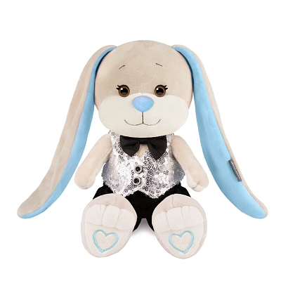 Мягкая Игрушка Jack&Lin, Зайчик Жак в Серебряной Жилетке и Брюках, 20 см, в Коробке