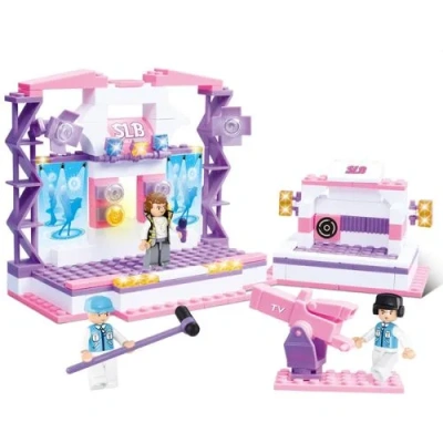 Конструктор пластмассовый Sluban «Розовая мечта: Гастрольный тур» (дискотека на колёсах, автомобиль,