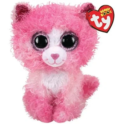 TY Beanie Boo's Кошка розовая пушистая Reagan 15 см
