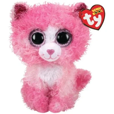 TY Beanie Boo's Кошка розовая пушистая Reagan 15 см