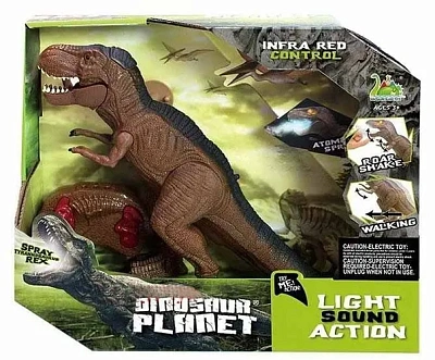 Динозавр на р/у "Планета динозавров. Тиранозавр Рекс", пускает пар, звуковые и световые эффекты