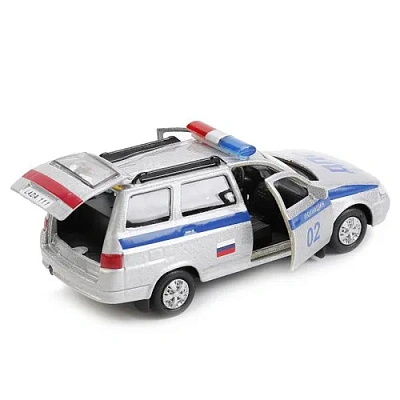 ТЕХНОПАРК Машина LADA-111 Полиция металл., инерц., свет+звук. 12см.