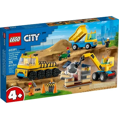 Игрушка Конструктор LEGO  City Great Vehicles Construction Trucks and Wrecking Ball Crane