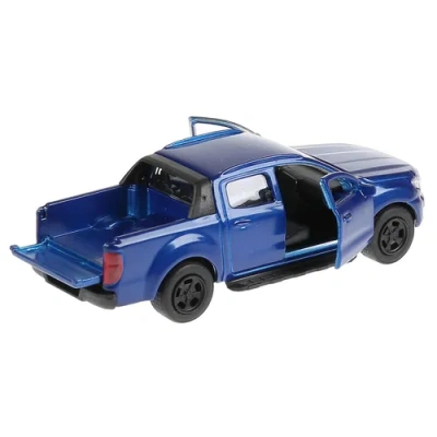 Машина металл FORD Ranger пикап синий 12см, открыв. двери, инерц. в кор. Технопарк 