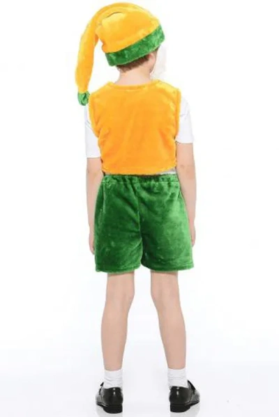 Костюм карнавальный для мальчика «Гном» с бородой» (Головной убор, жилет, шорты)    р.110-56