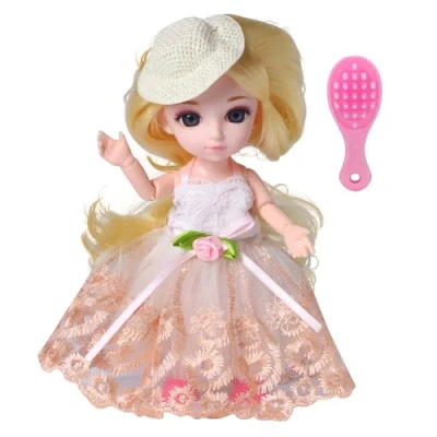 Funky toys Кукла шарнирная Малышка Лили блондинка с расческой, 16 см
