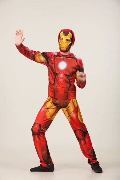 Карнавальный костюм для мальчика «Железный человек» без мускулов. Мстители. Марвел (Куртка, брюки, г