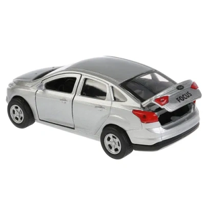 Машина металл FORD Focus 12см, инерц., открыв. двери, цвет серебристый в кор. Технопарк