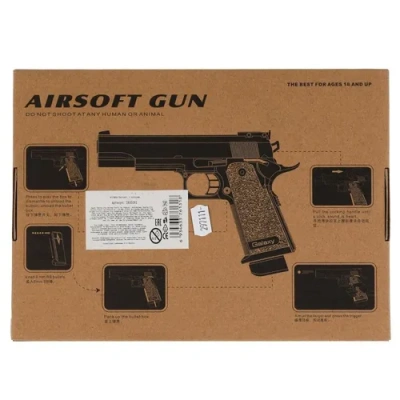 Пистолет металл.,съемный магазин, с пульками