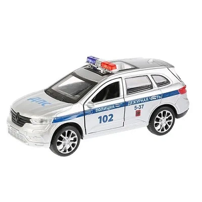 Машина металл RENAULT KOLEOS ПОЛИЦИЯ,длина 12см, открыв. двери, инерц. в кор. Технопарк