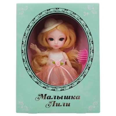 Funky toys Кукла шарнирная Малышка Лили блондинка с расческой, 16 см