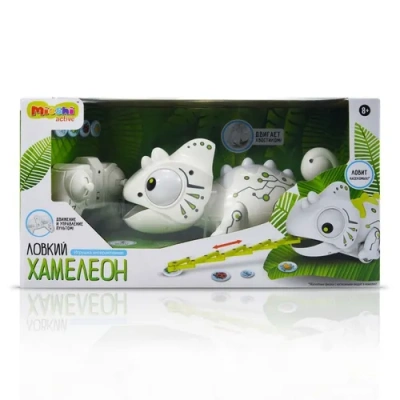 Игрушка р/у Mioshi Active «Ловкий хамелеон» (23 см,  магнитный язык, фишки)