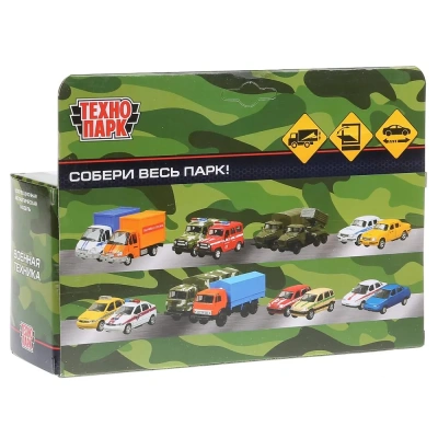 ТЕХНОПАРК Машина металл «ВОЕННАЯ ТЕХНИКА», длина 15,5 см, инерц, подв эл, В АССОРТ.