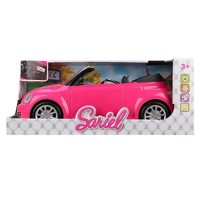 Машина-кабриолет для куклы роз., 44см, свет, звук, батар.AG13х3шт. 