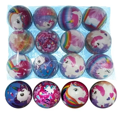 Мяч 6,3см, Единорог, полиуретан, в ассорт. 