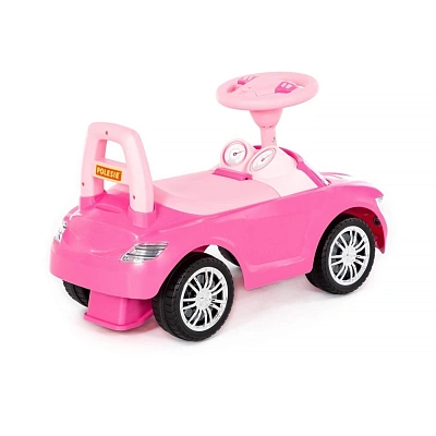 Каталка автомобиль "SuperCar" №1 со звуковым сигналом (розовая)