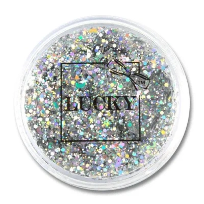 Lucky гель-блестки д тела/лица, в наборе с кисточкой, цвет: серебряный, на блистере