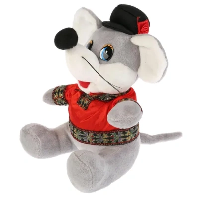 Игрушка мягкая Мышка в русском костюме 15см без чипа в пак. Мульти-пульти