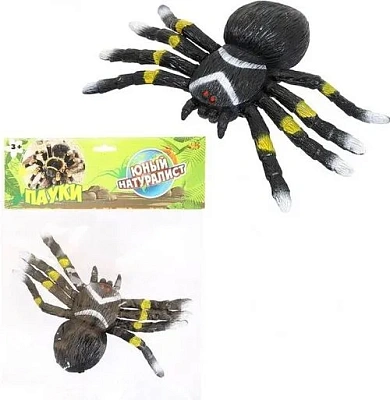 Юный натуралист. Коллекция "Пауки" фигурка "Паук" (черный с желто-белым рисунком)