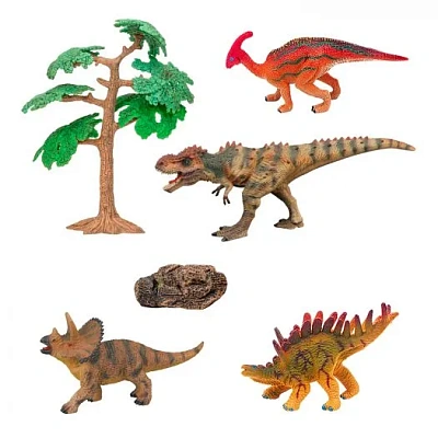 Динозавры и драконы для детей серии "Мир динозавров": паразвролопхус, трицератопс, тиранн