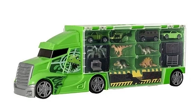 Автоперевозчик Dino с транспортными средствами и динозаврами 