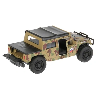 Машина металл Hummer H1 пикап военный 12см, открыв. двери, инерц. в кор. Технопарк