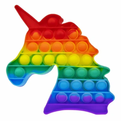 Игрушка-антистресс вечная пупырка, единорог 20х1,5см, радужный 